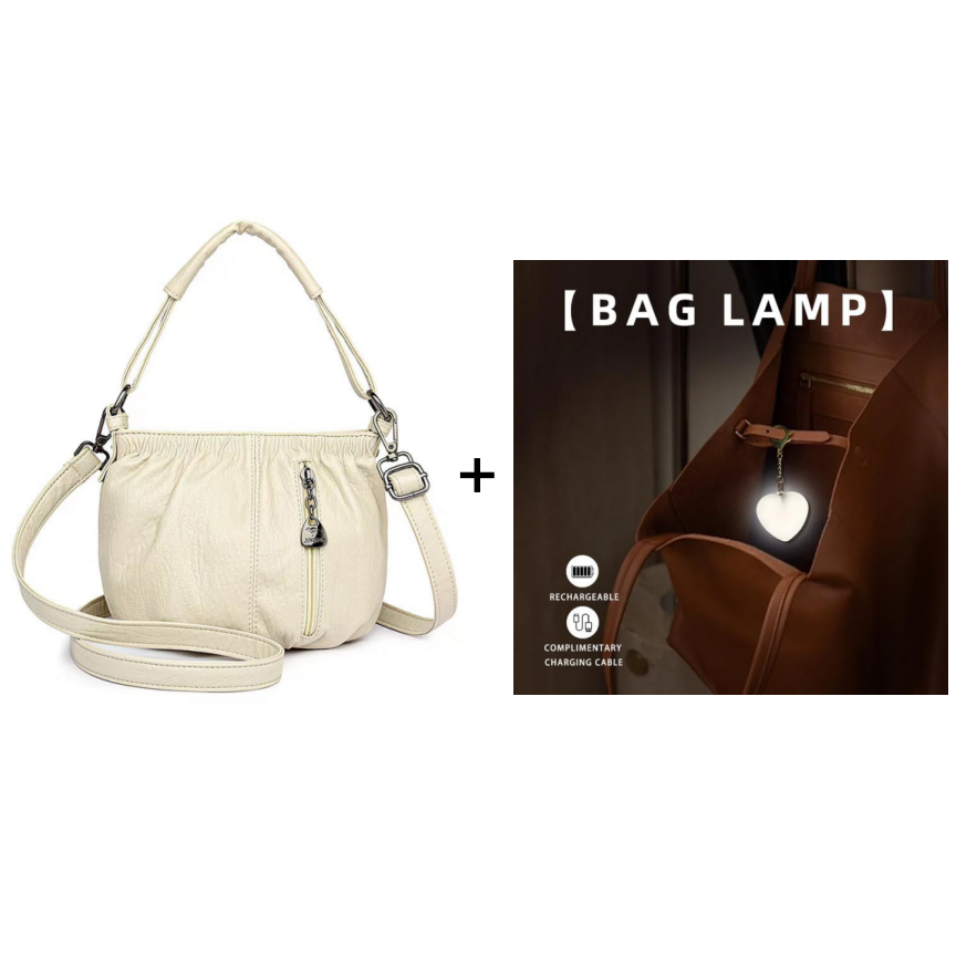 🔥Casual Pleated Bucket Soft Leather Handbag Shoulder Bag