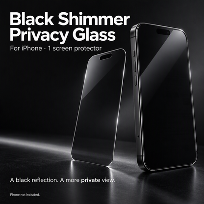 Black Shimmer Privacy Tempered Glass Screen Protector for iPhone