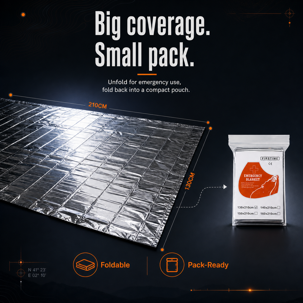 Emergency Survival Blanket – Waterproof, Windproof & Compact for Camping and Outdoor Use