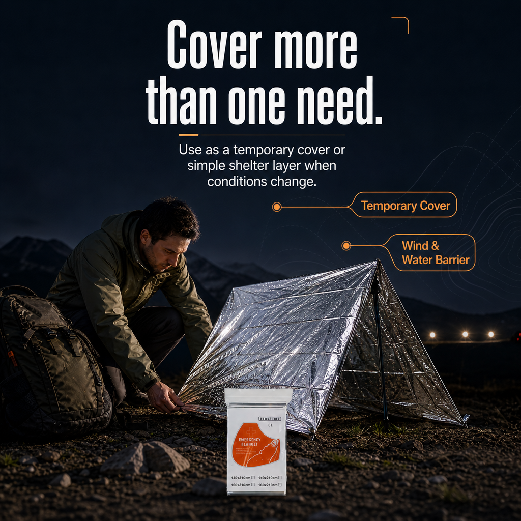 Emergency Survival Blanket – Waterproof, Windproof & Compact for Camping and Outdoor Use