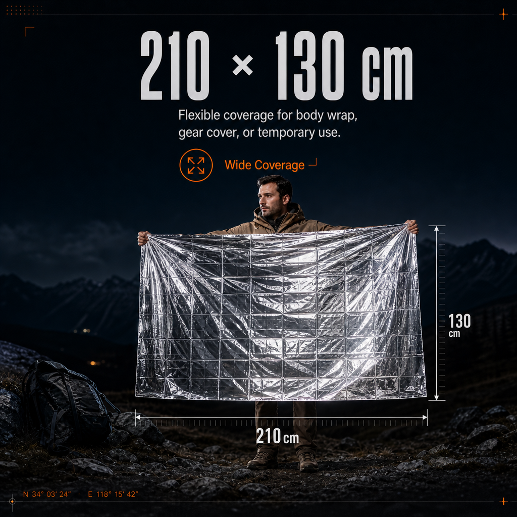 Emergency Survival Blanket – Waterproof, Windproof & Compact for Camping and Outdoor Use