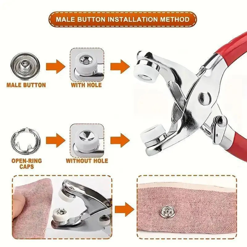 🔥LAST DAY PROMOTION - 55%OFF🔥100pcs Invisible Colored Metal Buckle & 1 Count Manual Pressure Pliers