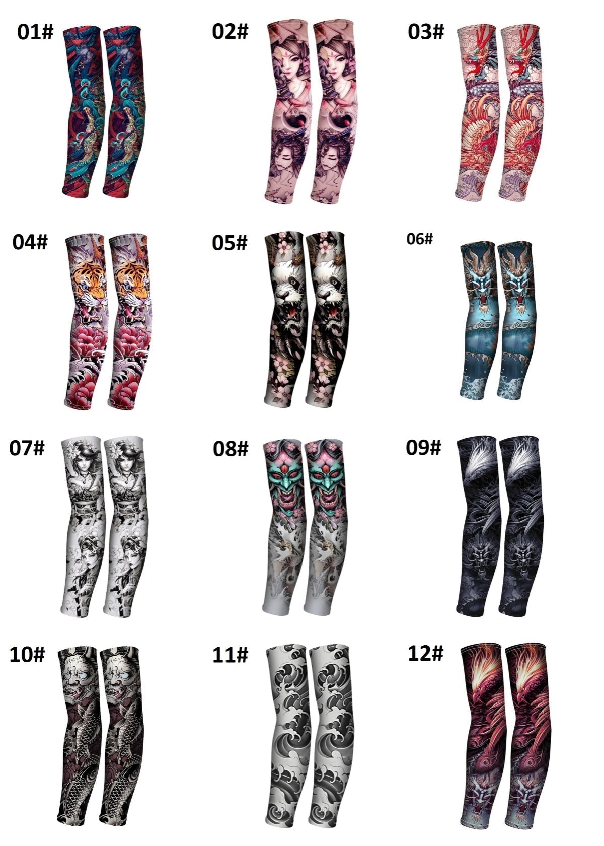 Anti-UV50++ Ice Silk Tatoo Sleeves