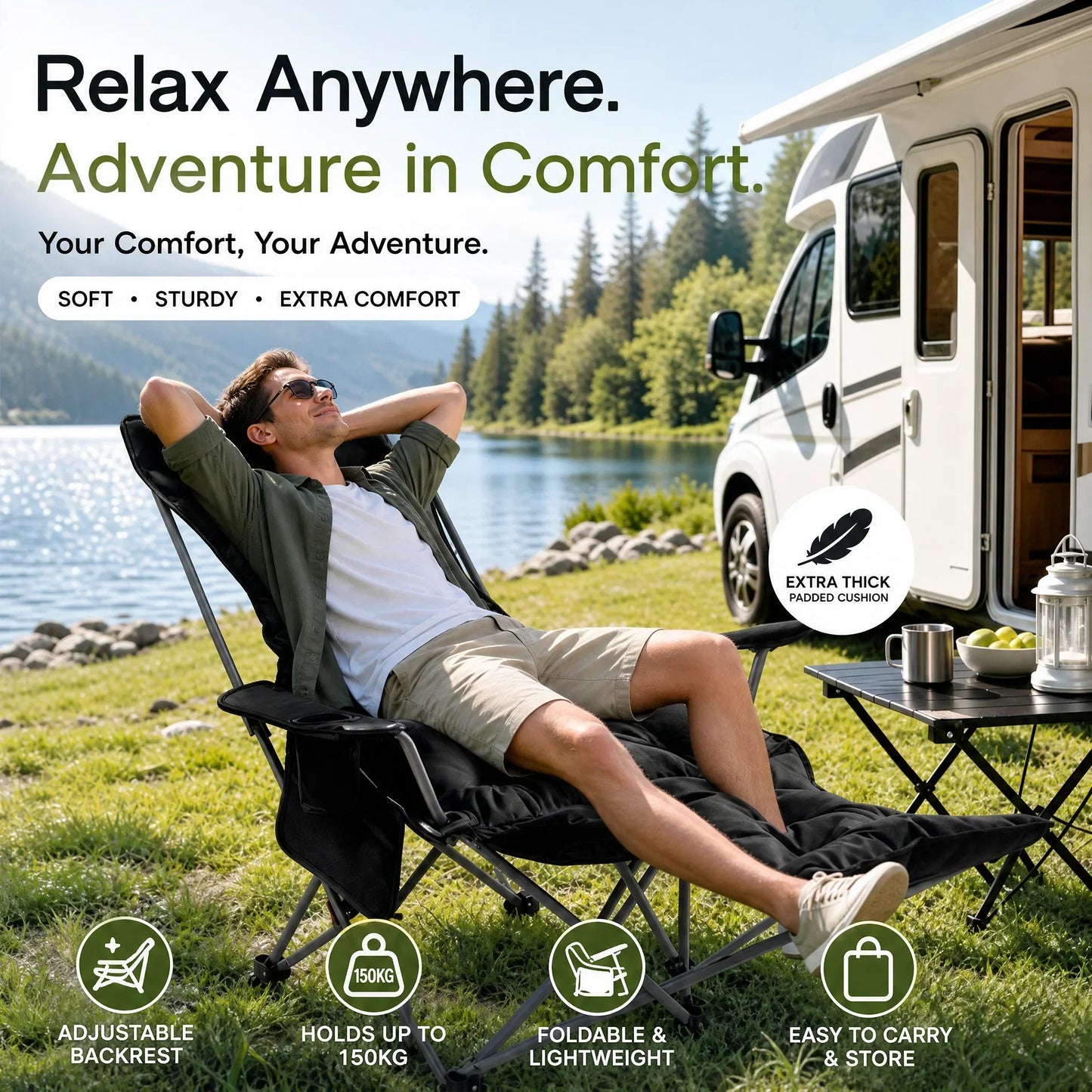 Portable Folding Camping Chair with Cup Holder