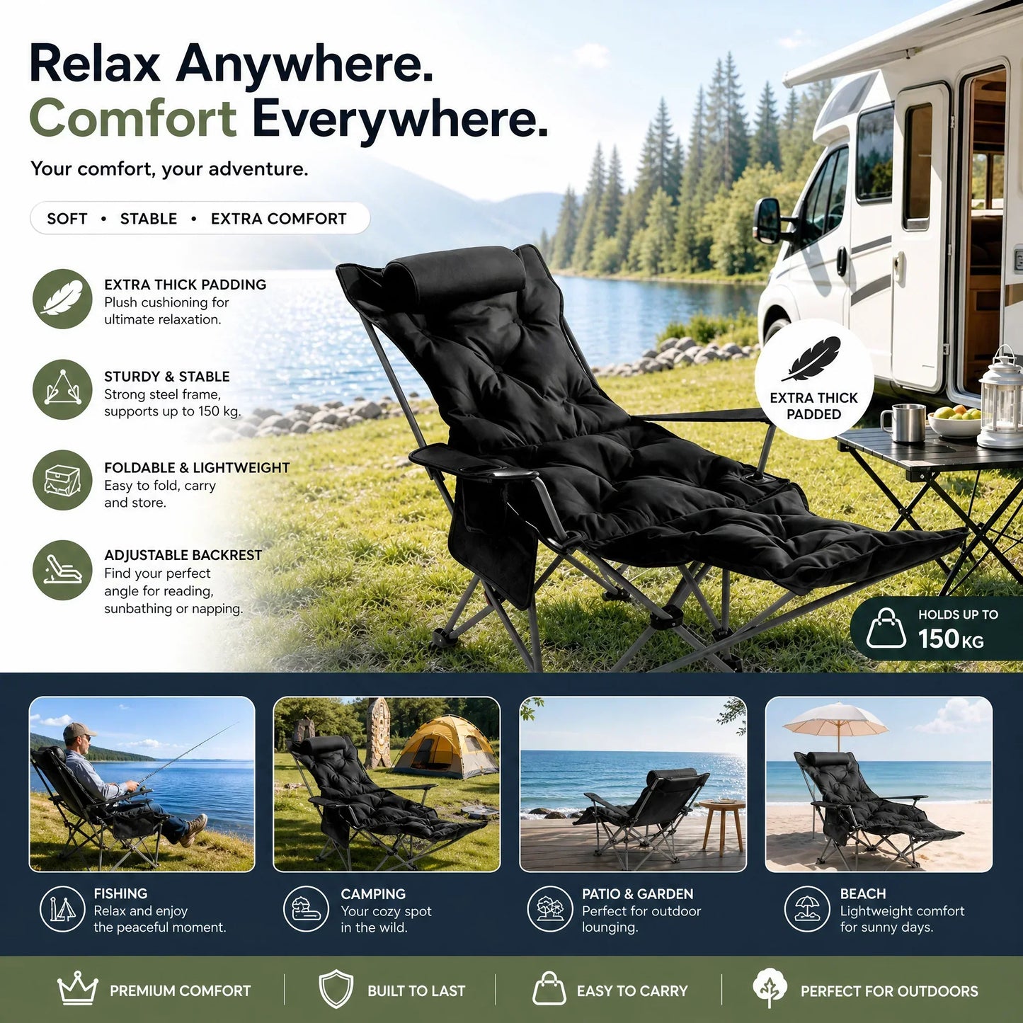 Portable Folding Camping Chair with Cup Holder