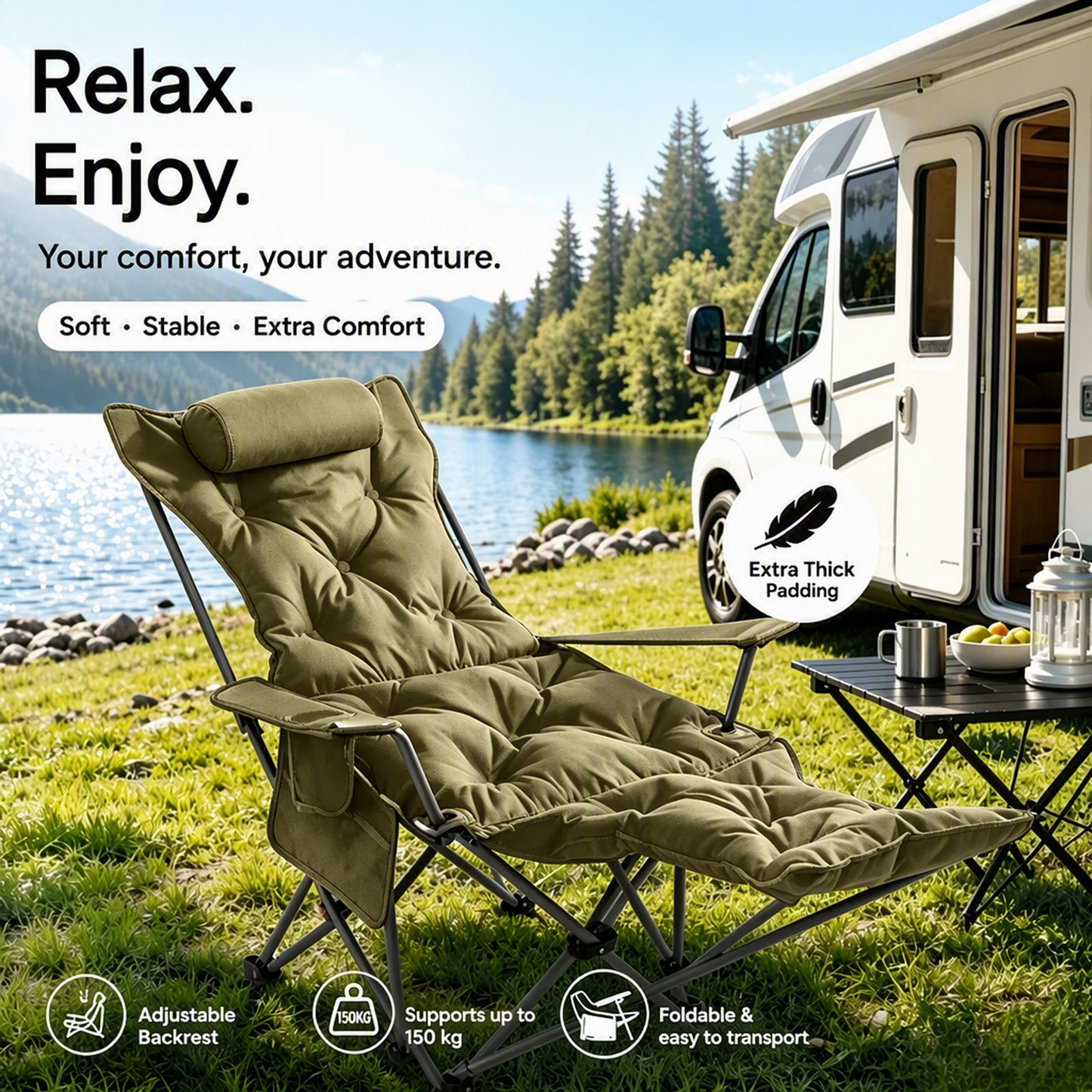 Portable Folding Camping Chair with Cup Holder