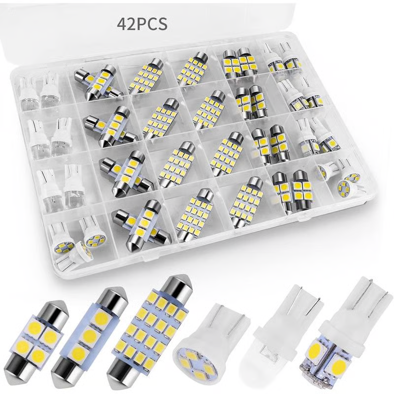 🚗 50% OFF NOW! 💡 42-Piece Super Bright White LED Interior Car Light Kit – Dome, Map, Trunk & License Plate Lights ✨