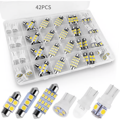 🚗 50% OFF NOW! 💡 42-Piece Super Bright White LED Interior Car Light Kit – Dome, Map, Trunk & License Plate Lights ✨