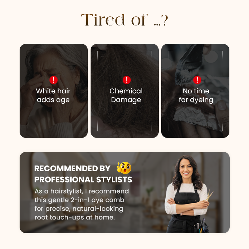 ✨ 2-in-1 Hair Dye Comb for Gray Hair | CHRISTMAS MEGA SALE 72% OFF | Instant Root Touch-Up & Full Coverage | Limited Holiday Gift Offer 🎄🌟