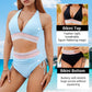 🔥Last Day Sales - Just ￡13.99😍👙High Waisted Tummy Control Color Block Bikini Sets