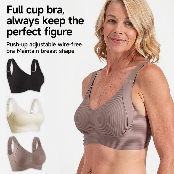 🎁2026 HOT SALE 50% Off💕Subtle Striped Seamless Bra with W-Support – Comfort & Style!