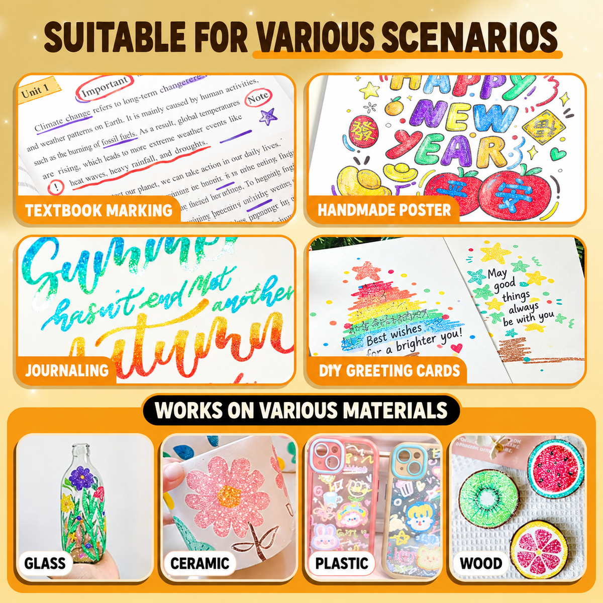 🎉🎁Magic Glitter Outline Markers✨Double-Ended Dual-Color Art Pens