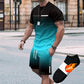 🏖️Summer Cool Deal:😎Men's Gradient Color T-Shirt & Shorts Set