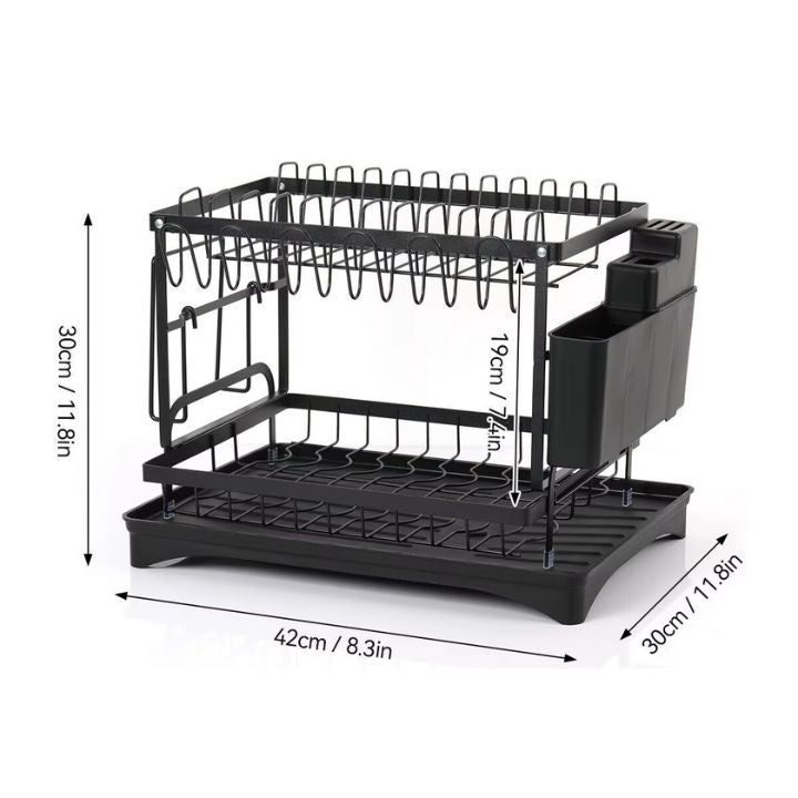🔥60％ OFF🔥Premium 2-Tier Dish Rack🍽️✨ Elevate Your Kitchen Style✨