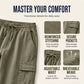 Men Summer Linen Set Loose Shirt and Cargo Shorts Two Piece Outfit
