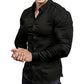🔥Black-Friday-Mega-Angebot – 50 % Rabatt!🔥Men's Solid Color Lapel Long Sleeve Button-Down Shirts