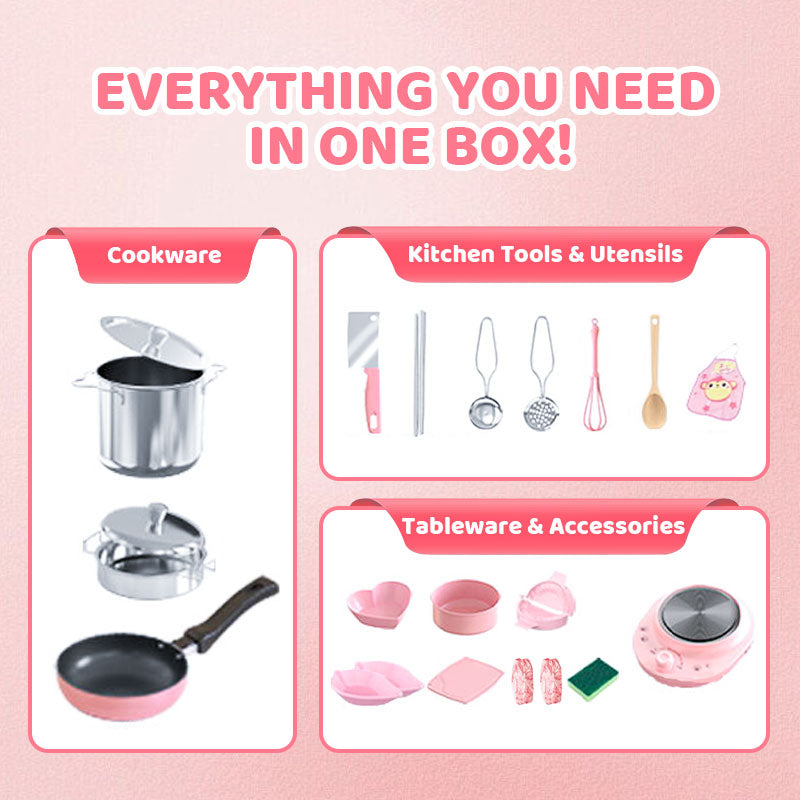 🎁[Best Gift For Kid]🍳Children's Real Cooking Mini Kitchen Toys - 22 PCS Set【Free Shipping📦】