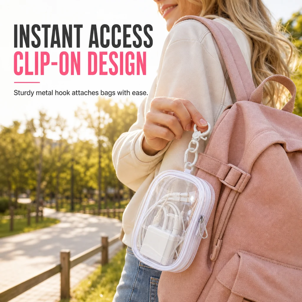 Spot Any Cable Instantly! No-Dig Clear Clip-On Pouch