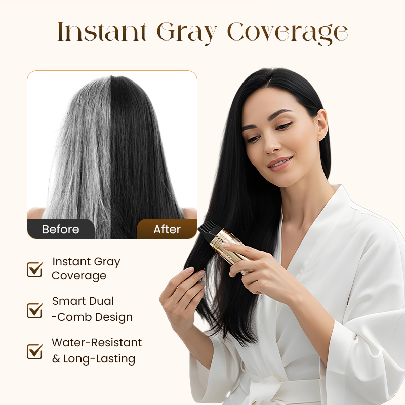 ✨ 2-in-1 Hair Dye Comb for Gray Hair | CHRISTMAS MEGA SALE 72% OFF | Instant Root Touch-Up & Full Coverage | Limited Holiday Gift Offer 🎄🌟