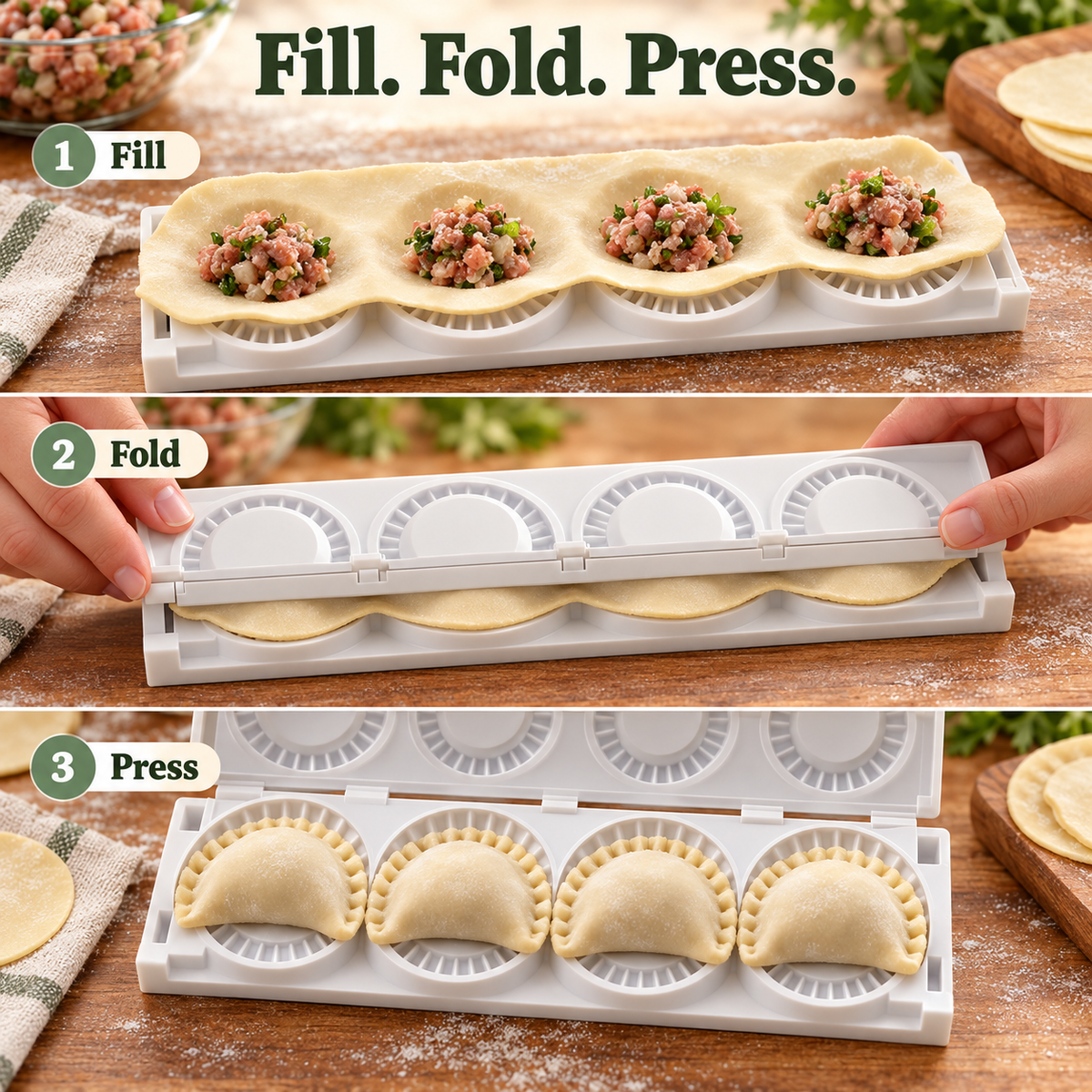 PIEROGIES Dumpling Maker – Kitchen Dumpling Mold &amp; Water Dumpling Press