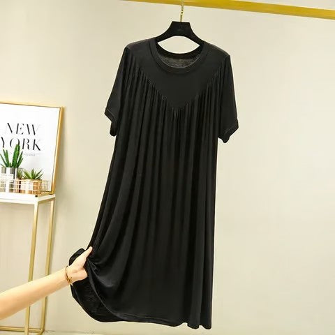 💗🌹Special Promotion🎁💗Super Soft Comfortable Short Sleeve Loose Pajama Dress（The more you buy, the higher the discount）