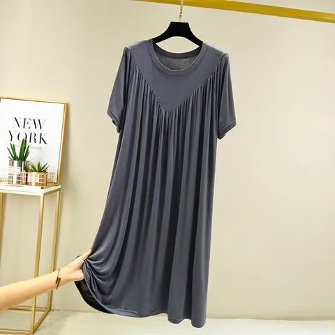 💗🌹Special Promotion🎁💗Super Soft Comfortable Short Sleeve Loose Pajama Dress（The more you buy, the higher the discount）