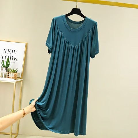 💗🌹Special Promotion🎁💗Super Soft Comfortable Short Sleeve Loose Pajama Dress（The more you buy, the higher the discount）