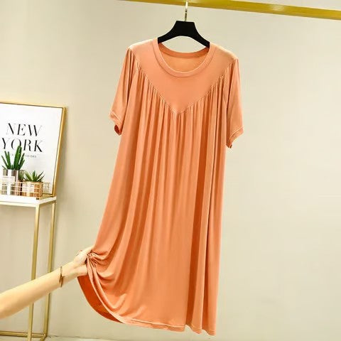 💗🌹Special Promotion🎁💗Super Soft Comfortable Short Sleeve Loose Pajama Dress（The more you buy, the higher the discount）