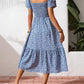 🌈2026 Summer Hot Sale 51% OFF!✨Square Neck Floral Midi Dress – Smocked Bodice, Flowy Tiered Skirt🌸1