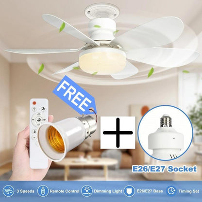 ⏳LAST DAY SALE 64% OFF🔥40W LED Ceiling Fan Light – 20.5” Ultra-Quiet with Remote 🎯 | E27 + FREE B22 Adapter 🔌 | For Bedroom 😴, Kitchen 👩‍🍳 & Garage 🛠️ – UK Ready! 🇬🇧