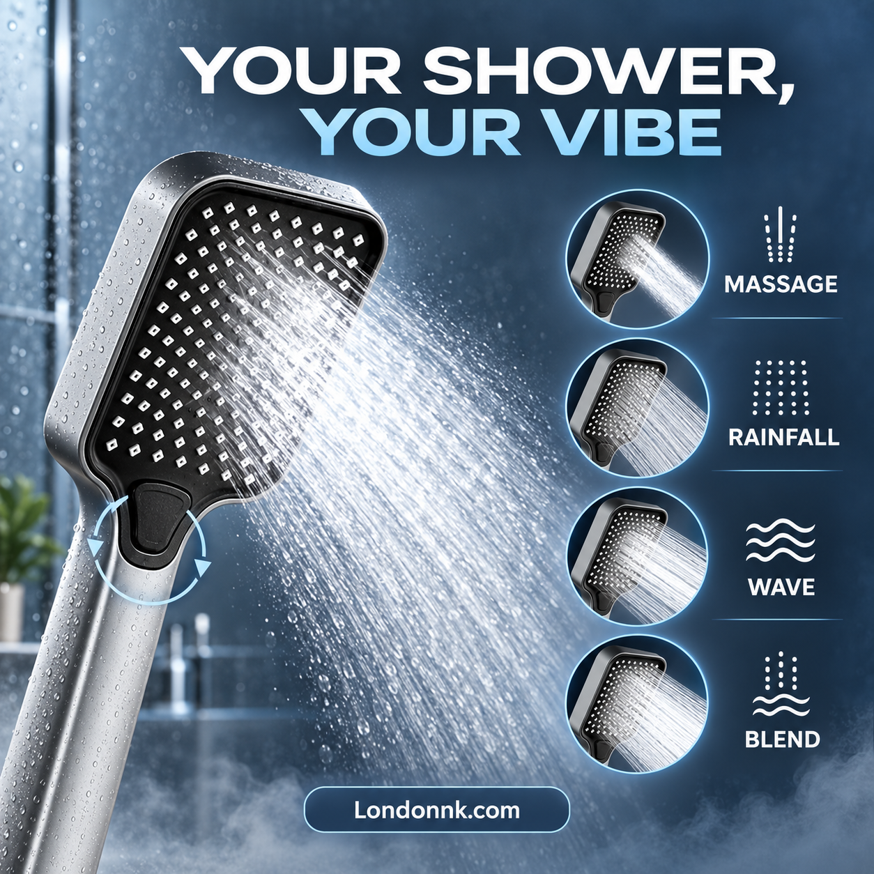 🚿 High-Boost Shower Head – Powerful Water Flow & Spa-Like Comfort ✨