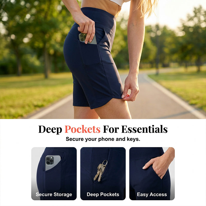 ⏰Last Day Sale 47% OFF🔥Women's High-Waist Yoga Shorts with Pockets
