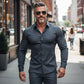 🔥Black-Friday-Mega-Angebot – 50 % Rabatt!🔥Men's Solid Color Lapel Long Sleeve Button-Down Shirts