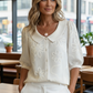 Cotton Loose Fit Embroidered Floral Shirt – Vintage Peter Pan Collar|✨ Limited Time: 50% off