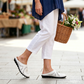Loose-fitting slippers with a floral cutout, suitable for all foot types