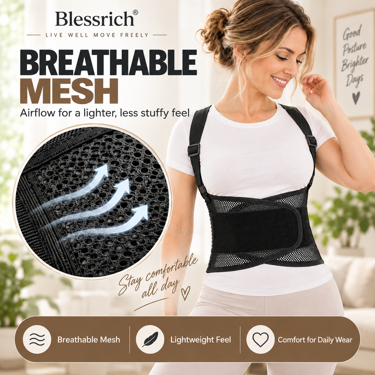 📢📢50% OFF !! ⏰Breathable Posture Corrector - Back Pain Relief & Tummy Control