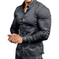 🔥Black-Friday-Mega-Angebot – 50 % Rabatt!🔥Men's Solid Color Lapel Long Sleeve Button-Down Shirts