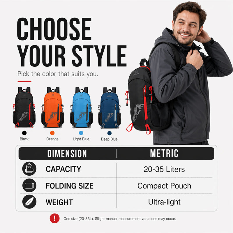 🎒Foldable Waterproof Camping Backpack