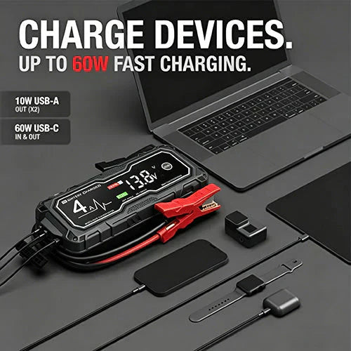 🔥 50% OFF 💥 Boost X GBX155 4A Car Battery Charger — For 10.0L Gasoline & 8.0L Diesel Engines