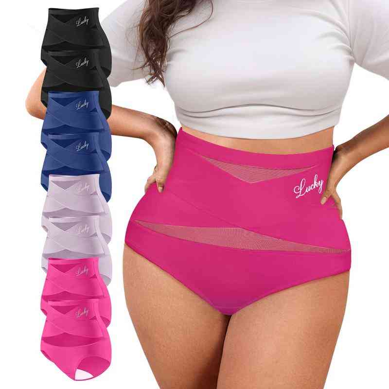 🌸  Special Price £6.49（each） ! 🔥Buy 1 Get 1 Free🎁Plus-Size High-Waist Cross Tummy Control Panties