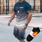 🏖️Summer Cool Deal:😎Men's Gradient Color T-Shirt & Shorts Set