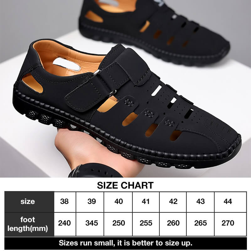 💗Limited Time Half Price Offer💗Stylish Leather Hollow Sandals（The more you buy, the higher the discount）