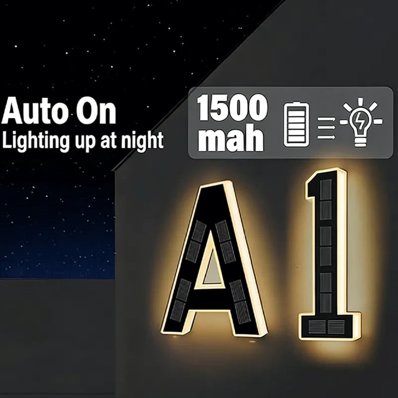 🔥Solar Lighted House Numbers LED Numbers, Waterproof for Outside