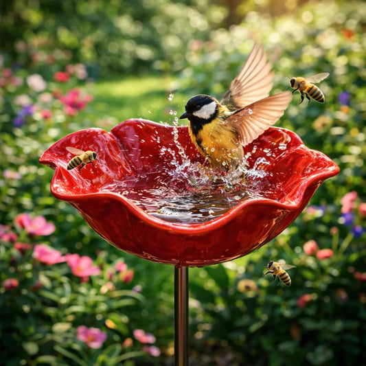 💖🎁 Mother's Day gifts for 2026 with 40% off 🎁Handcrafted metal garden stake featuring a flower and a bird 🐦