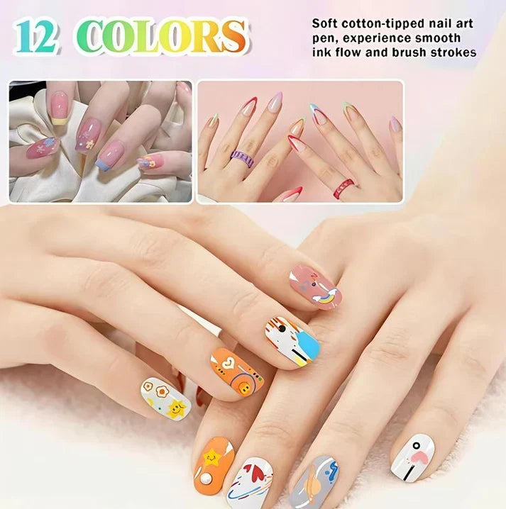 🥳Last Day-50% Off🎨💅12 Colors Nail Art Pens Set