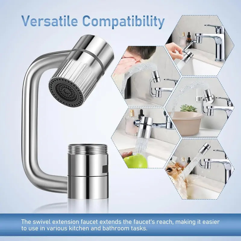 🚰 Upgrade Your Washing Routine✨ TTZZ 1440° Rotatable Faucet Aerator Extension - For Effortless, All-Angle Control!