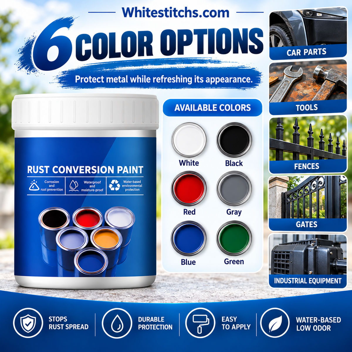 🛡️ 50% OFF NOW! &Buy More Save More🎨 Weatherproof Rust Converter Paint – Turns Rust into Paintable Surface, Stops Corrosion & Blocks UV – No Sanding Needed ✨
