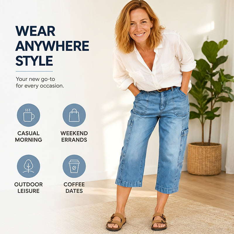 Special Offer📢📢39% OFF !! ⏰Women's Casual Stretchy Cropped Denim Pants