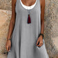 ⏰Last Day Sale 46% Off💃Women's Casual Loose Sleeveless Fake Two Piece Tank Dress