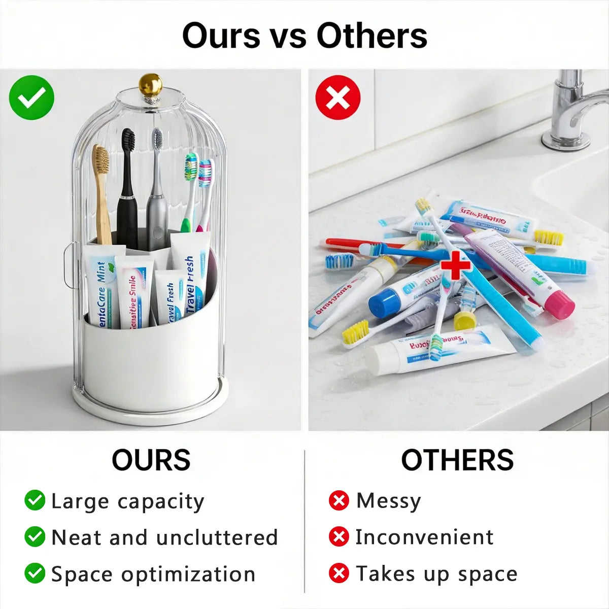🚿 Save Counter Space & Keep Brushes Clean – Wall-Mountable Toothbrush Holder. Free UK Delivery